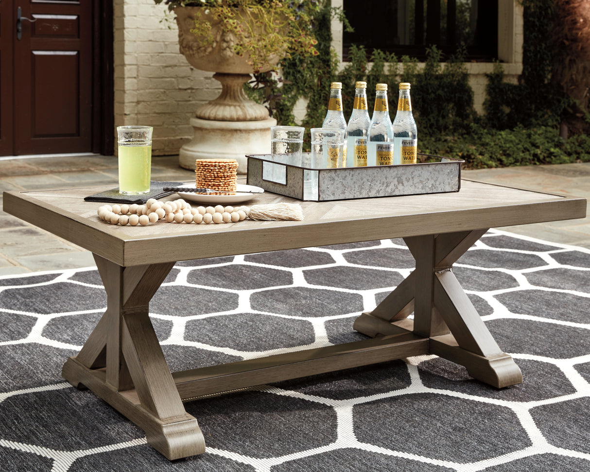 Furniture City Slidell - Ashley Furniture - Beachcroft Outdoor - Rectangular Cocktail Table / Beige - P791-701