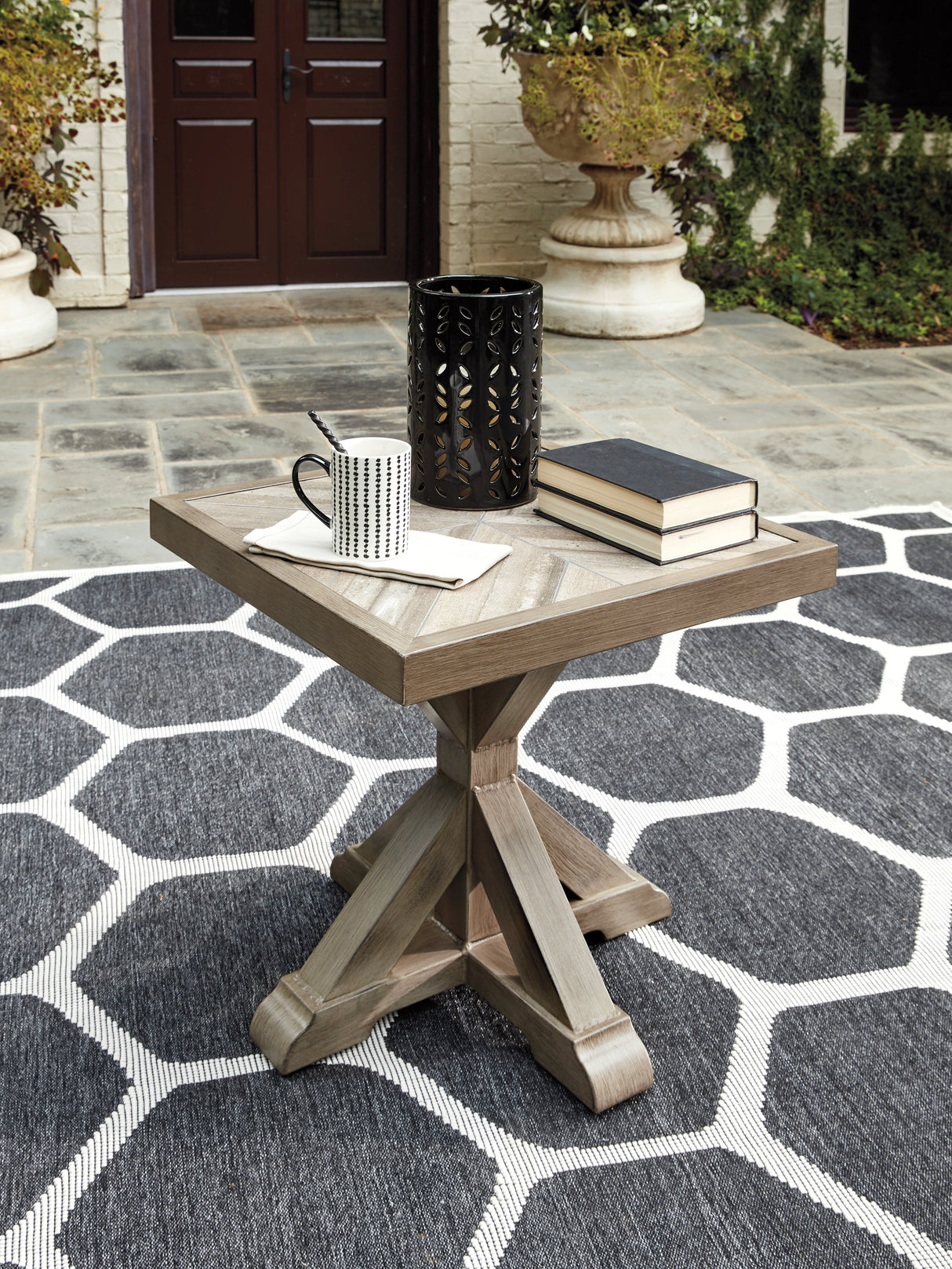 Furniture City Slidell - Ashley Furniture - Beachcroft Outdoor - Square End Table / Beige - P791-702
