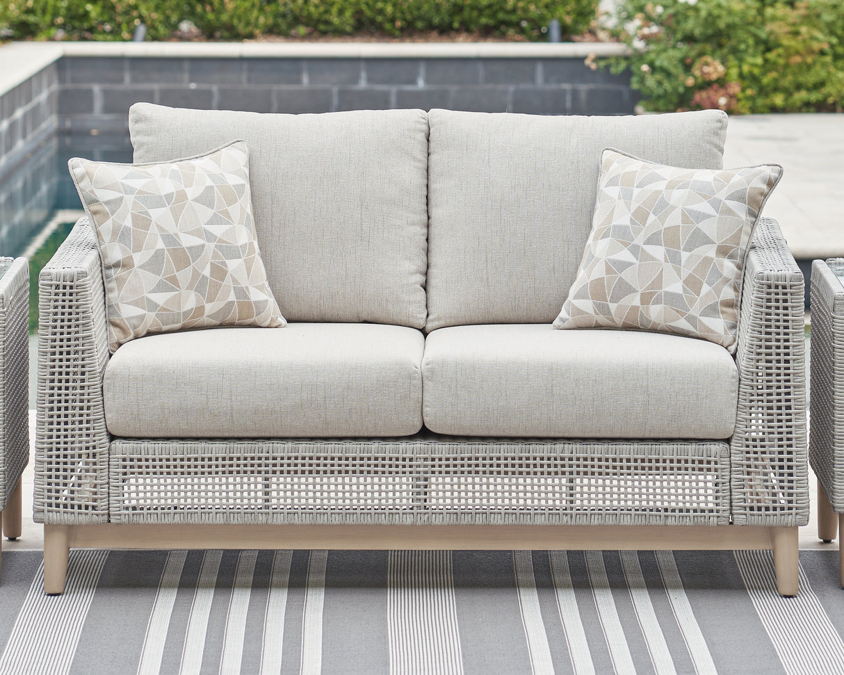 Furniture City Slidell - Ashley Furniture - Seton Creek Outdoor - Loveseat w/Cushion / Gray - P798-835