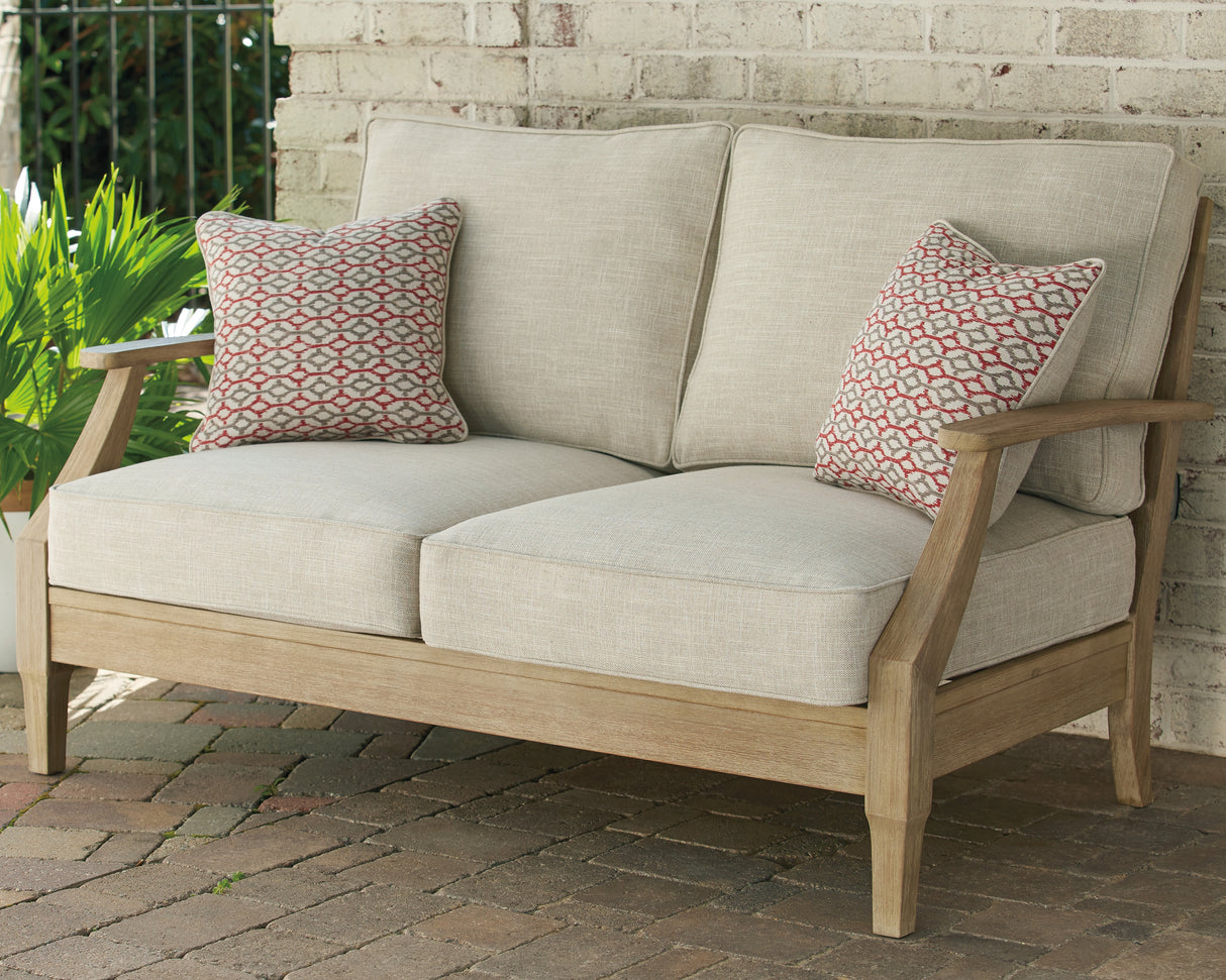 Furniture City Slidell - Ashley Furniture - Clare View Outdoor - Corner with Cushion / Beige - P801-877