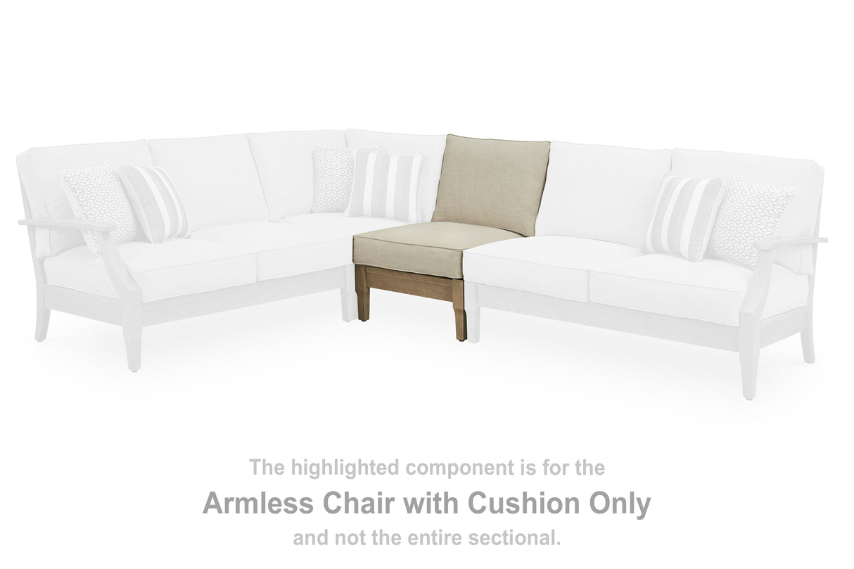 Furniture City Slidell - Ashley Furniture - Clare View Outdoor - Armless Chair w/Cushion / Beige - P801-846