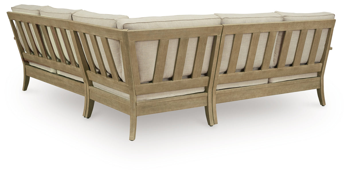 Furniture City Slidell - Ashley Furniture - Clare View Outdoor - 3-Piece Outdoor Sectional / Beige - P801P10