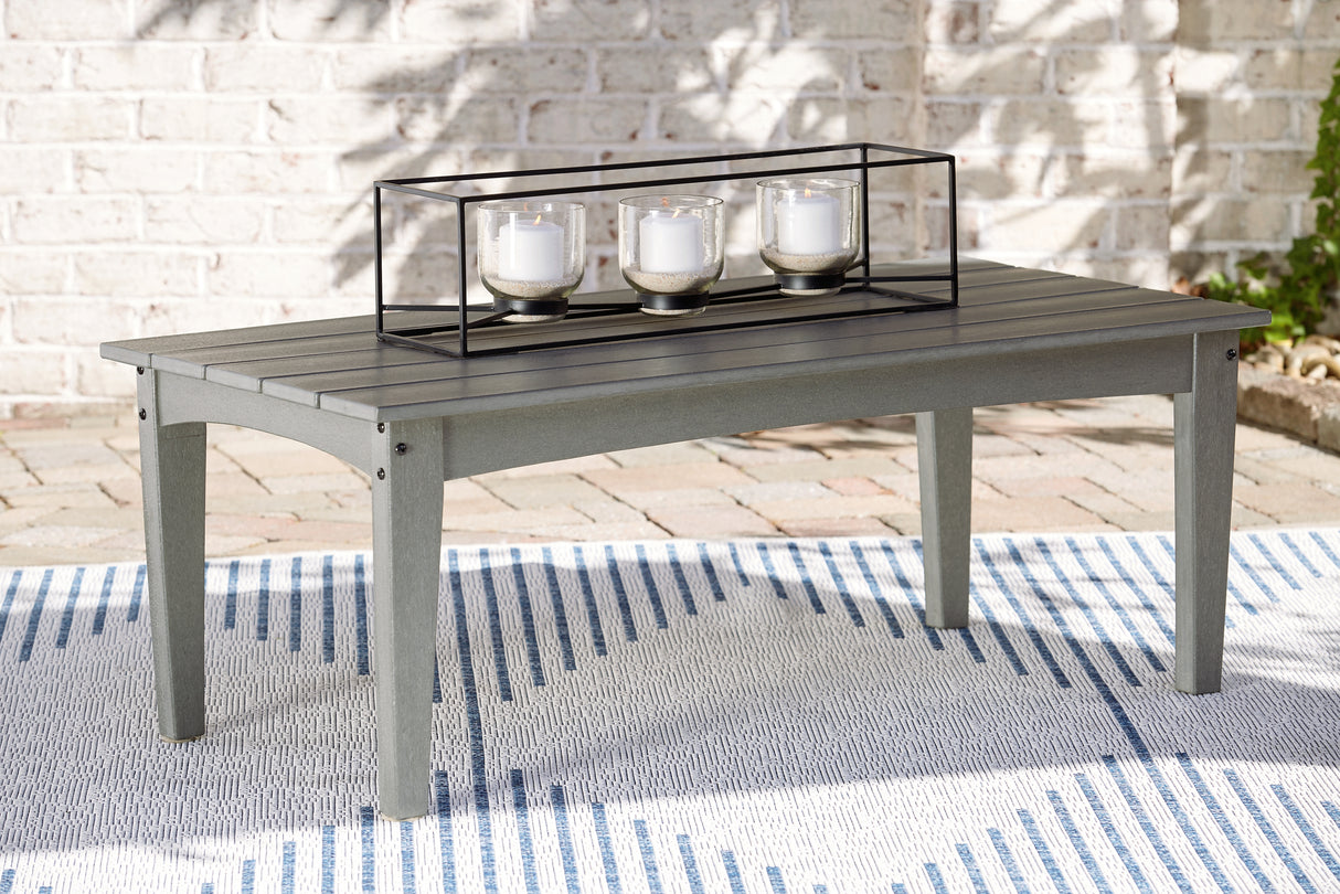 Furniture City Slidell - Ashley Furniture - Visola Outdoor - Rectangular Cocktail Table / Gray - P802-701