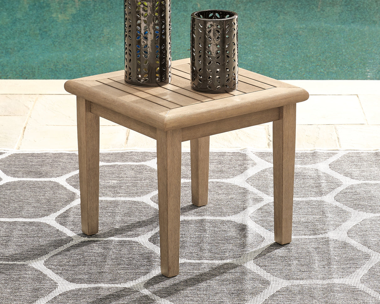 Furniture City Slidell - Ashley Furniture - Gerianne Outdoor - Square End Table / Grayish Brown - P805-702