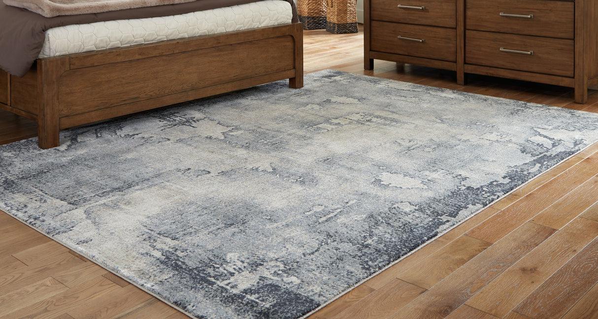 Furniture City Slidell - Ashley Furniture - Langrich Rug - 7'10" x 10'6" Rug / Blue/Gray/Cream - R406131