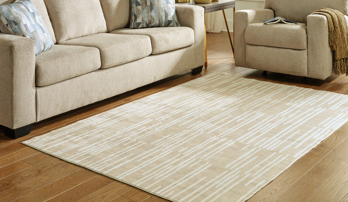 Furniture City Slidell - Ashley Furniture - Ardenville Rug - 5' x 7'1" Washable Rug / Tan/Cream - R406212