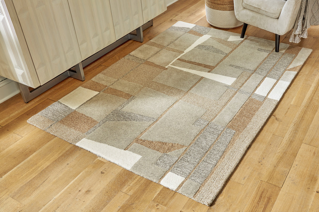 Furniture City Slidell - Ashley Furniture - Abbotton Rug - 5' x 7' Rug / Taupe/Gray/Caramel - R406332