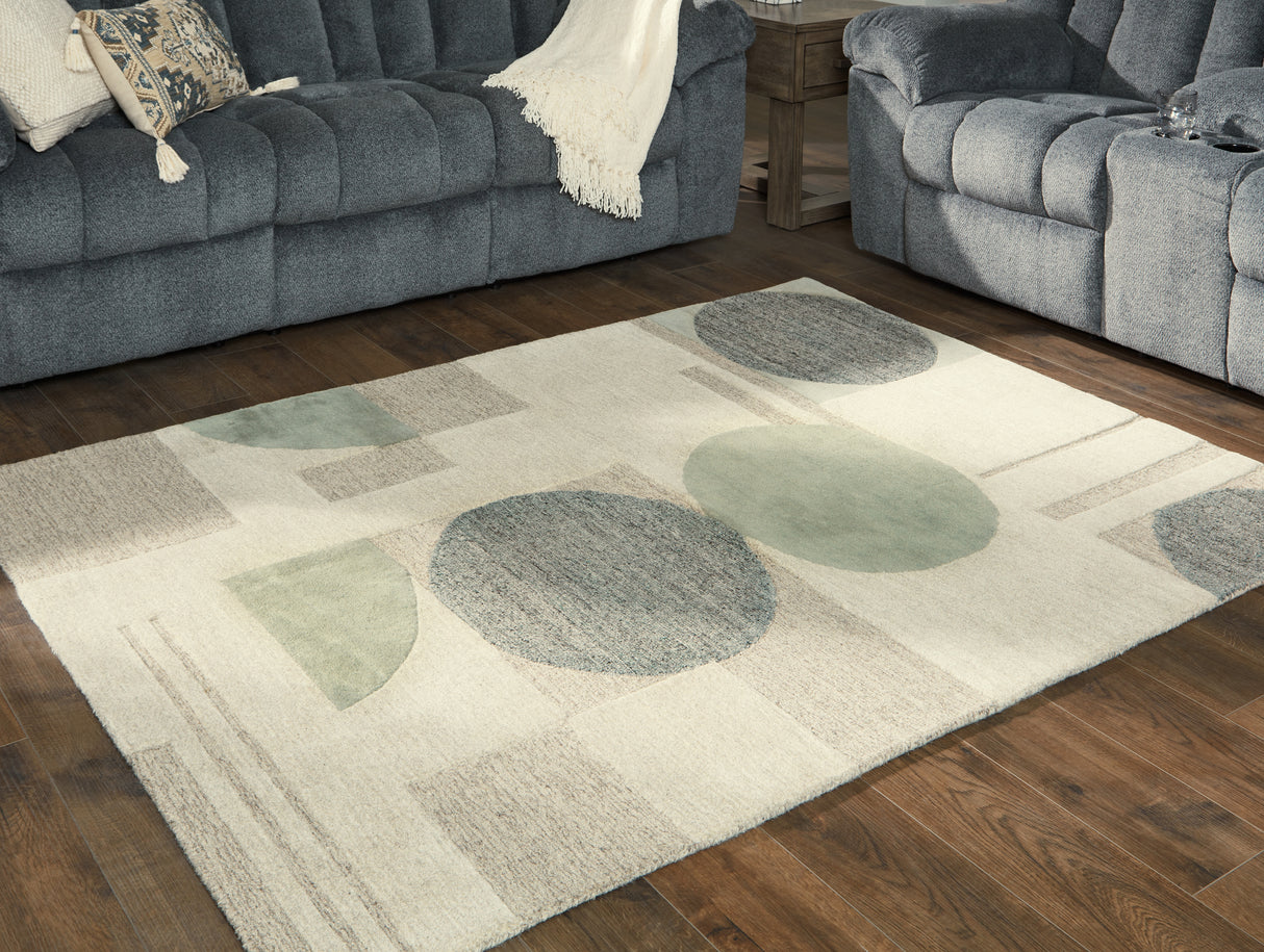 Furniture City Slidell - Ashley Furniture - Dallane Rug - 5' x 7' Rug / Linen/Blue/Green - R406352