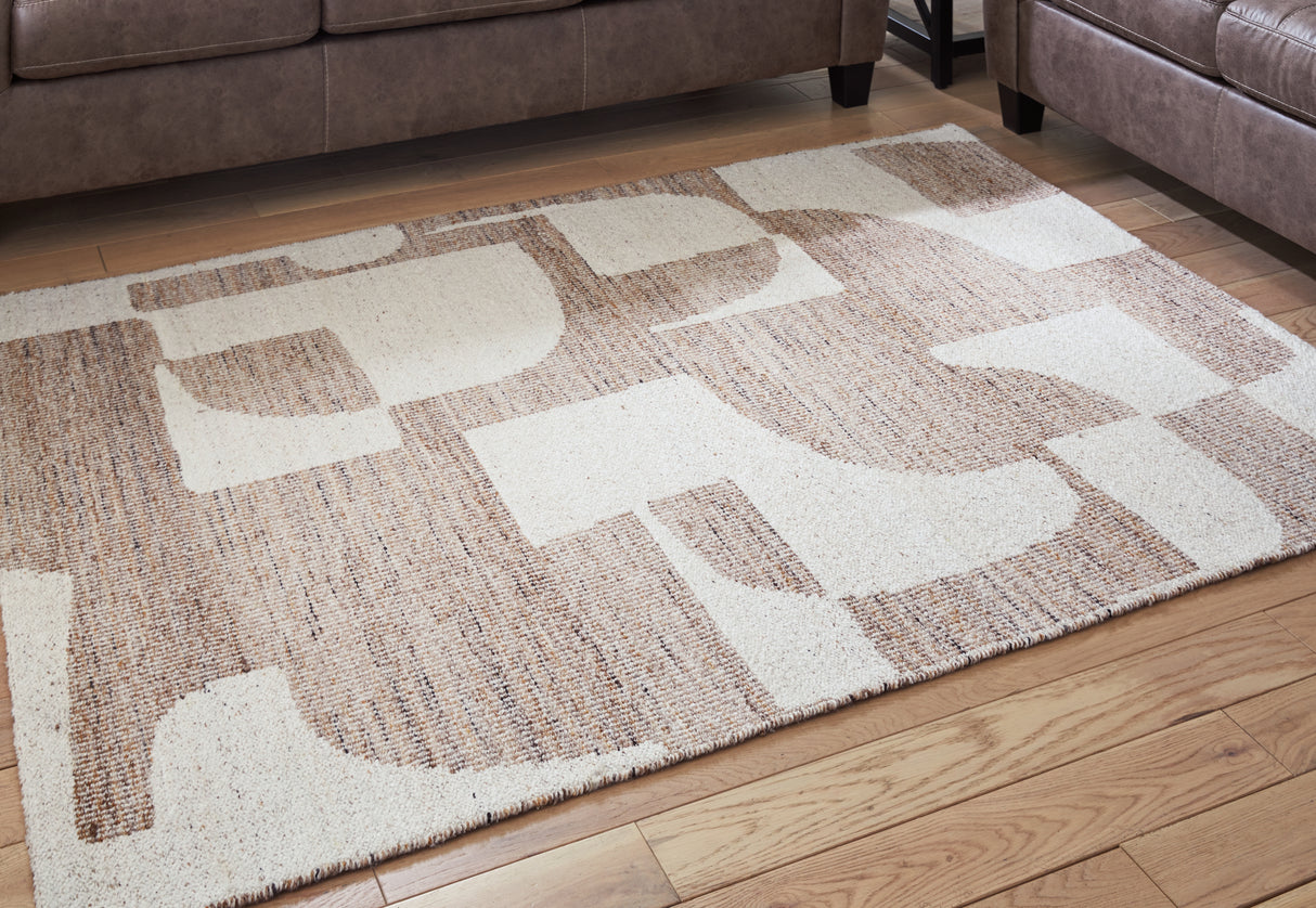 Furniture City Slidell - Ashley Furniture - Brynnfield Rug - 5' x 7' Rug / Beige/Brown - R406372