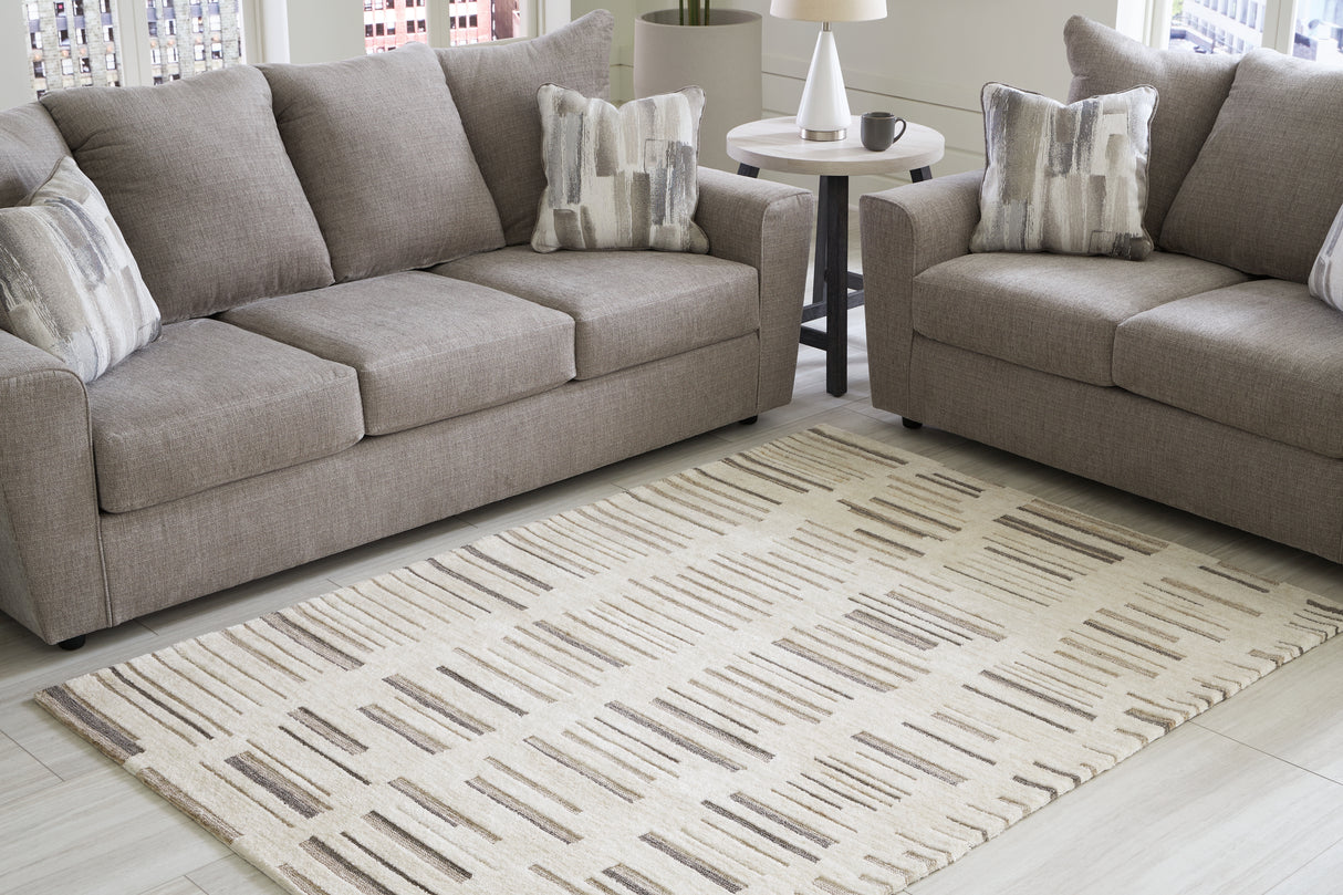 Furniture City Slidell - Ashley Furniture - Leesdale Rug - 5' x 7' Rug / Ivory/Brown/Black - R406422