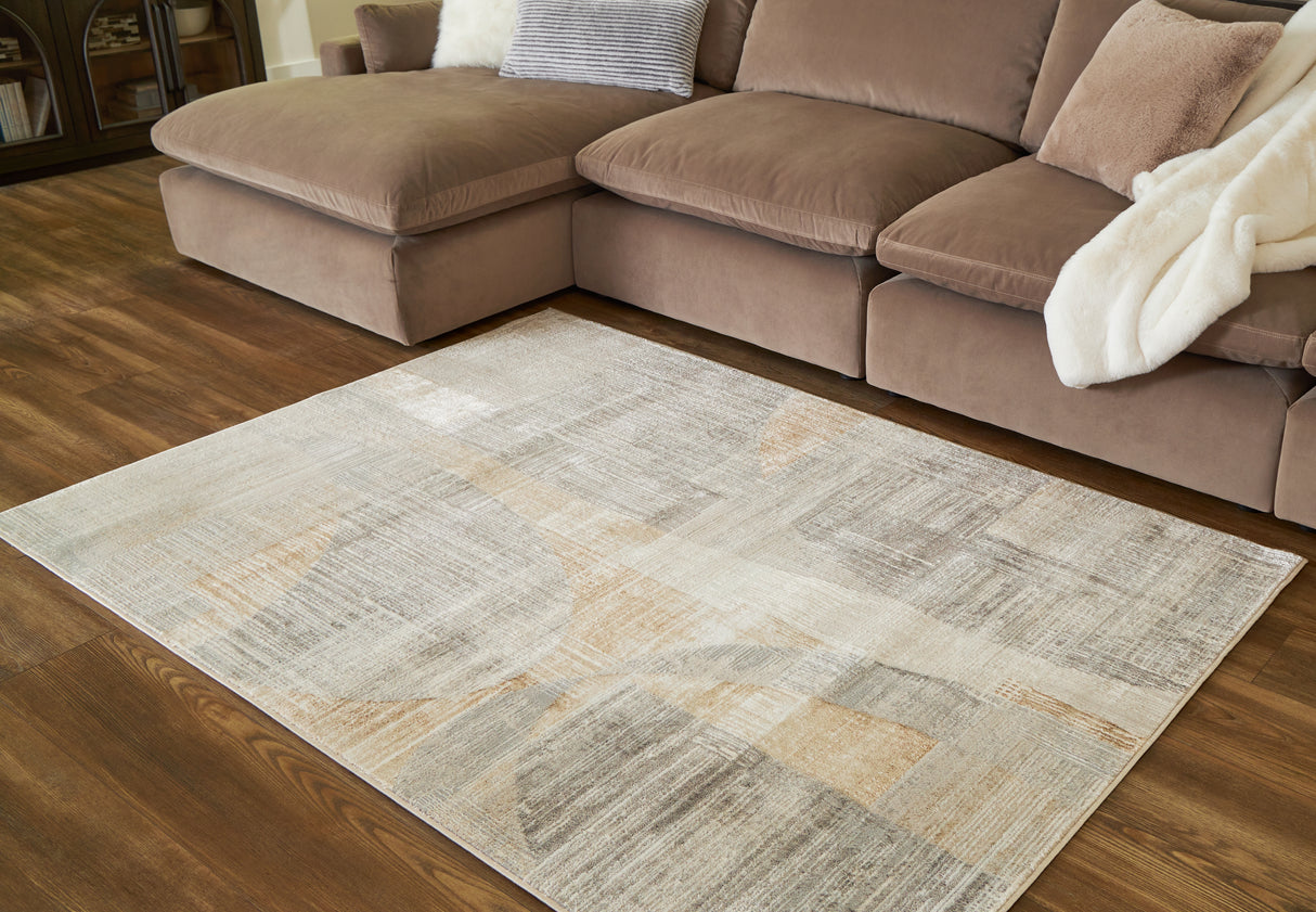 Furniture City Slidell - Ashley Furniture - Truward Rug - 5' x 7' Rug / Linen/Gray/Caramel - R406472