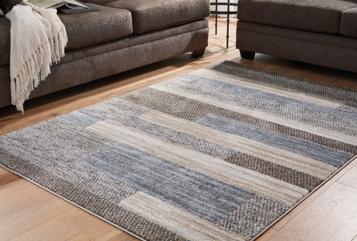 Furniture City Slidell - Ashley Furniture - Sethburn Rug - 5' x 7' Rug / Cream/Brown/Gray - R406592