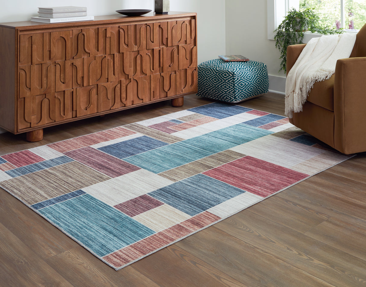 Furniture City Slidell - Ashley Furniture - Numore Rug - 5'2" x 6'11" Washable Rug / Multi - R406662