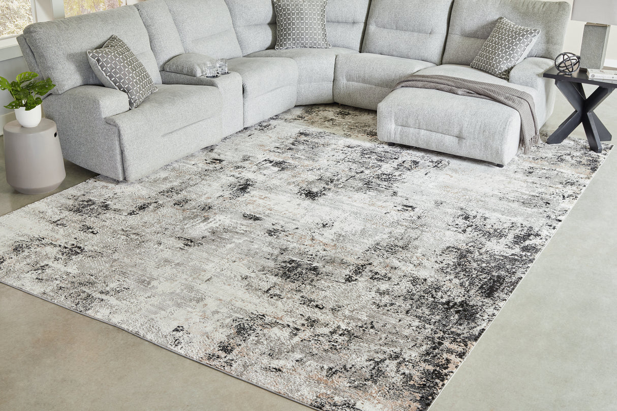Furniture City Slidell - Ashley Furniture - Langwell Rug - 10' x 14' Rug / Black/Gray/White - R406780