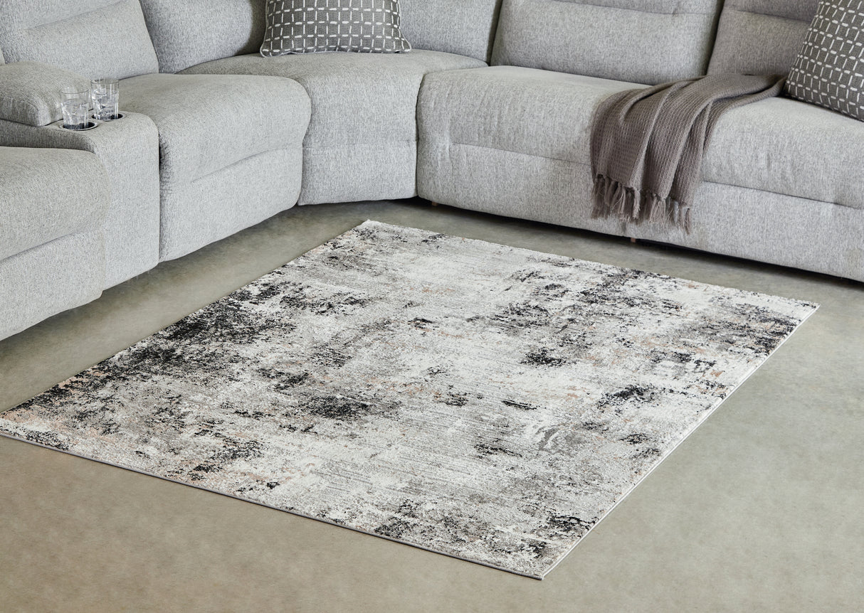 Furniture City Slidell - Ashley Furniture - Langwell Rug - 5' x 7' Rug / Black/Gray/White - R406782