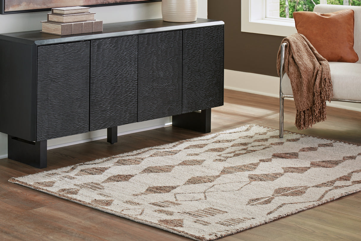 Furniture City Slidell - Ashley Furniture - Brettler Rug - 10' x 14' Rug / Beige/Brown - R406790