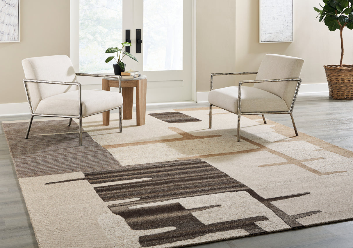 Furniture City Slidell - Ashley Furniture - Kencher Rug - 8' x 10' Rug / Beige/Brown - R406821