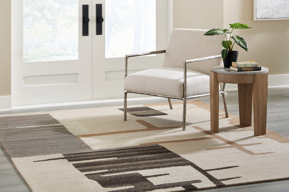 Furniture City Slidell - Ashley Furniture - Kencher Rug - 8' x 10' Rug / Beige/Brown - R406821