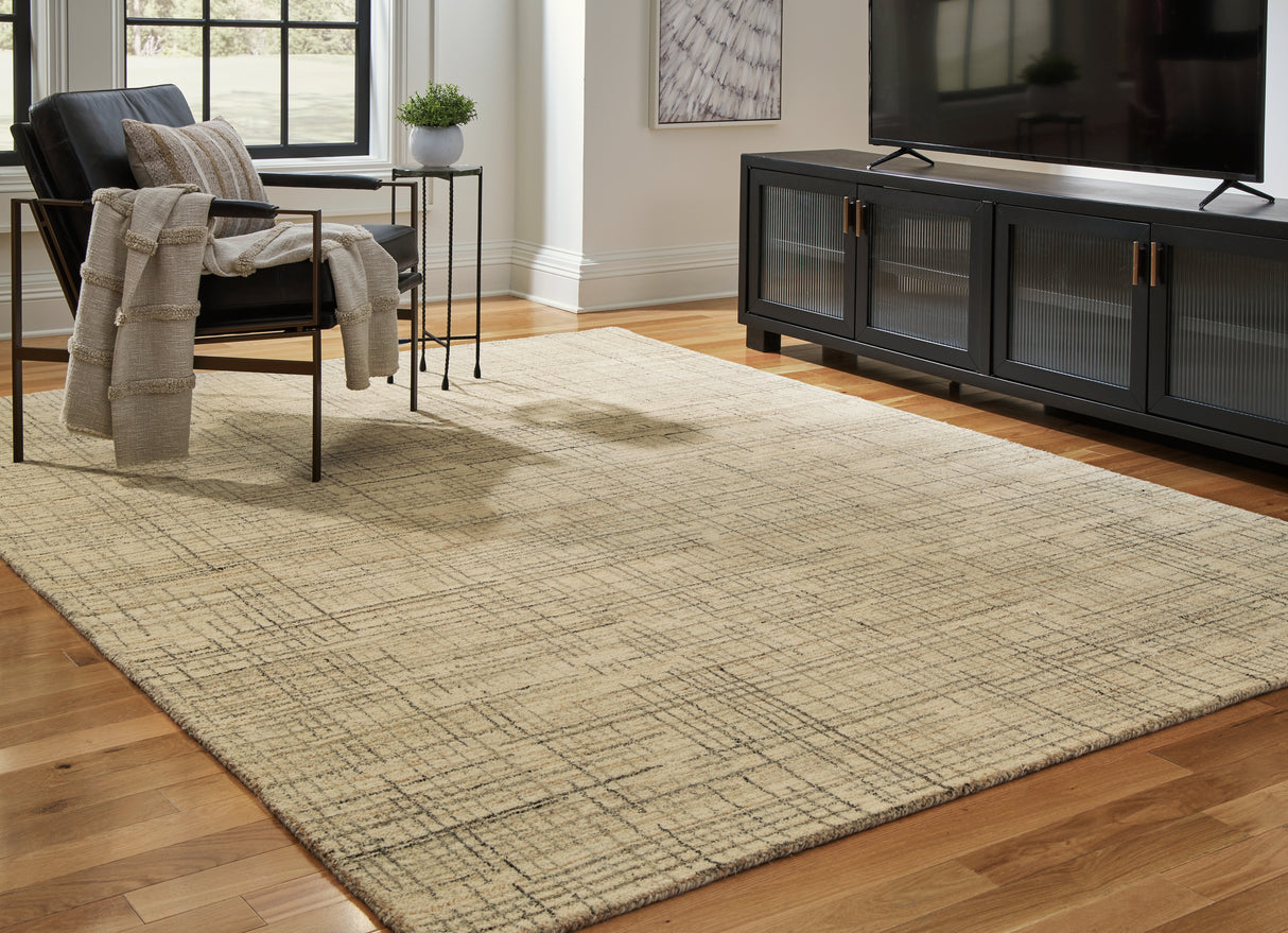 Furniture City Slidell - Ashley Furniture - Janston Rug - 5' x 7' Rug / Ivory/Gray/Tan - R406862