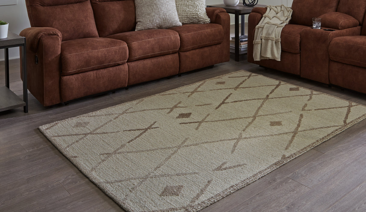 Furniture City Slidell - Ashley Furniture - Guyford Rug - 5' x 7' Rug / Beige/Brown - R406872