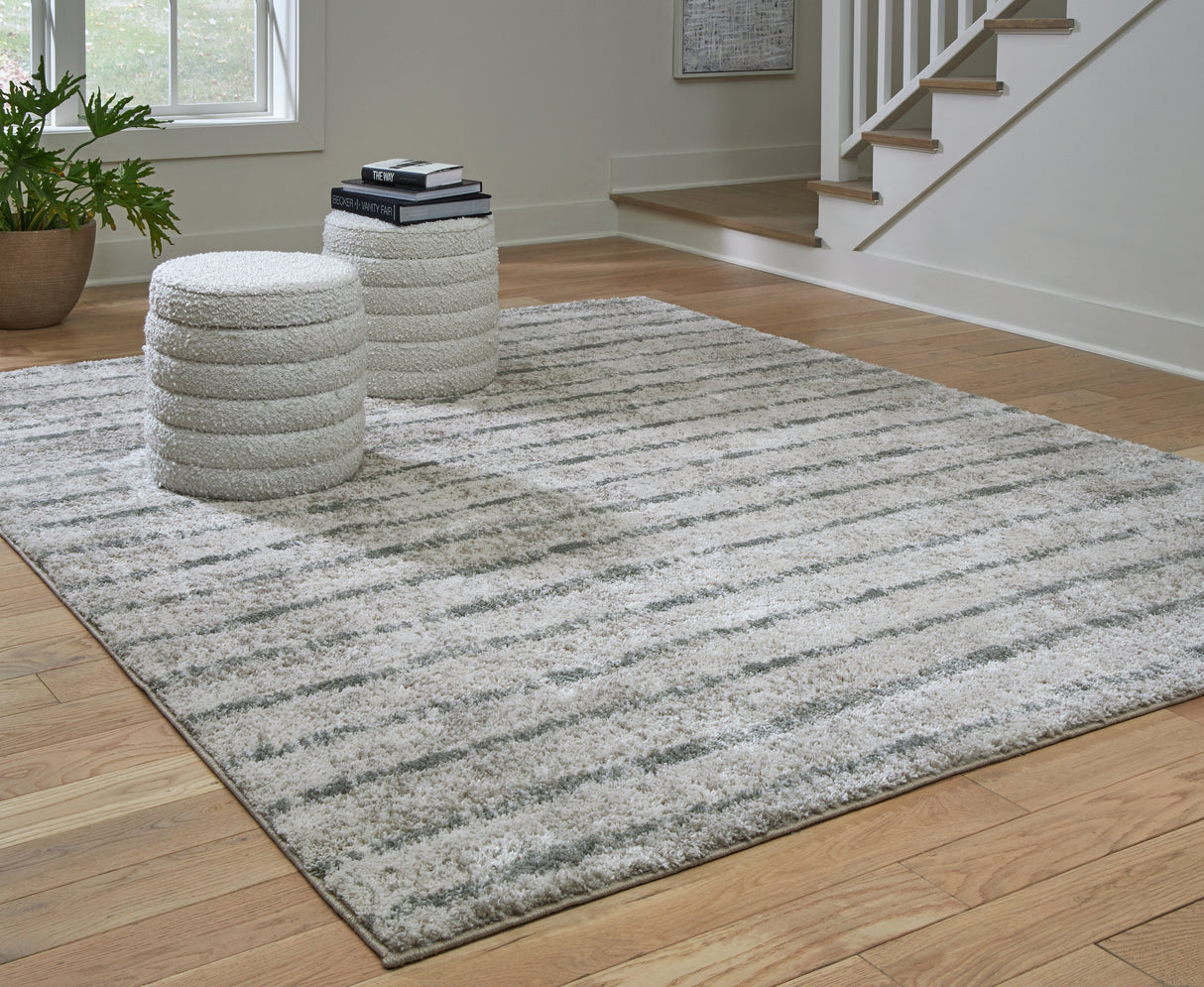 Furniture City Slidell - Ashley Furniture - Laddway Rug - 8' x 10' Rug / Cream/Green - R406881