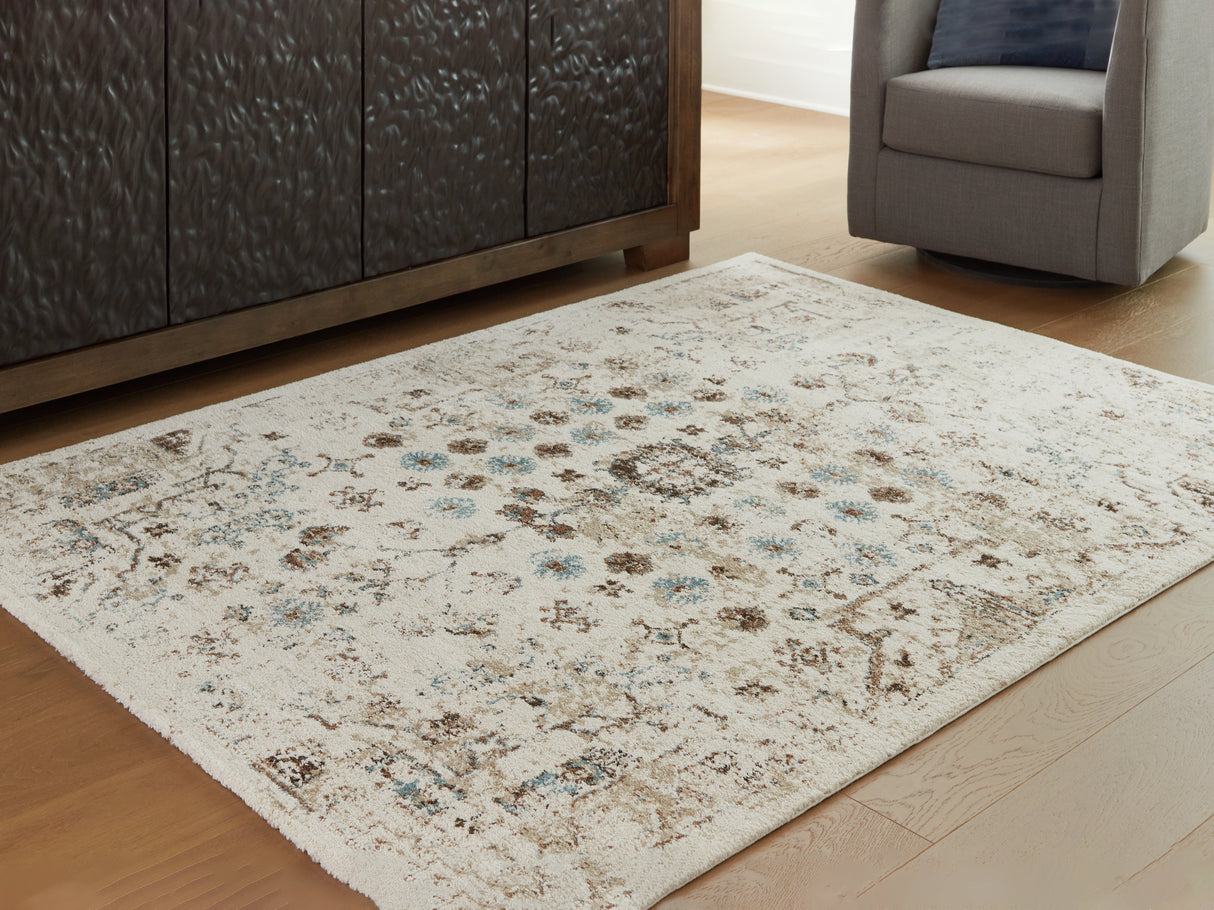 Furniture City Slidell - Ashley Furniture - Jossler Rug - 8' x 10' Rug / Ivory/Brown/Teal - R407071
