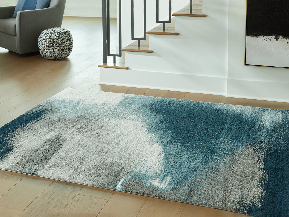 Furniture City Slidell - Ashley Furniture - Brentward Rug - 5' x 7' Rug / Blue/Gray/Ivory - R407082