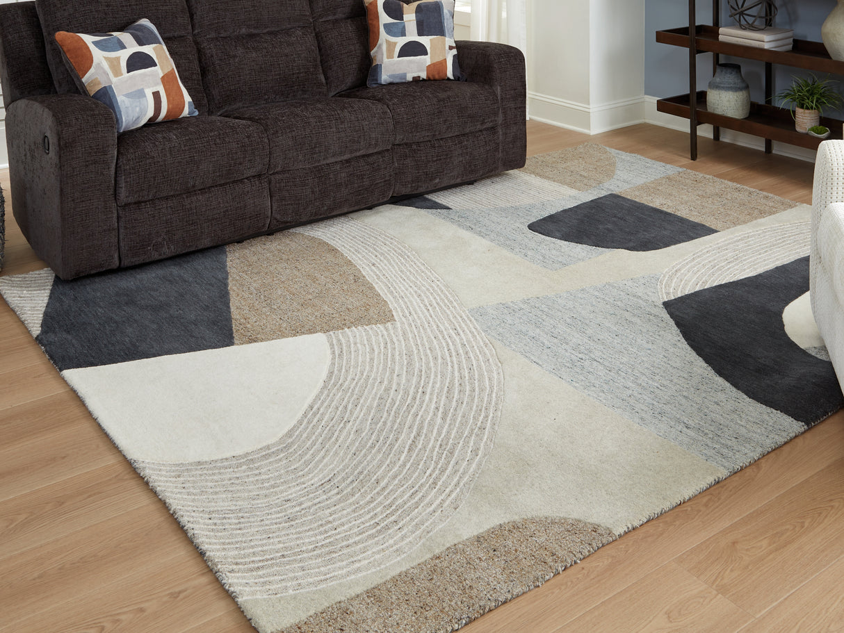 Furniture City Slidell - Ashley Furniture - Edrickhill Rug - 8' x 10' Rug / Grayish Teal/Taupe/Cream - R407121