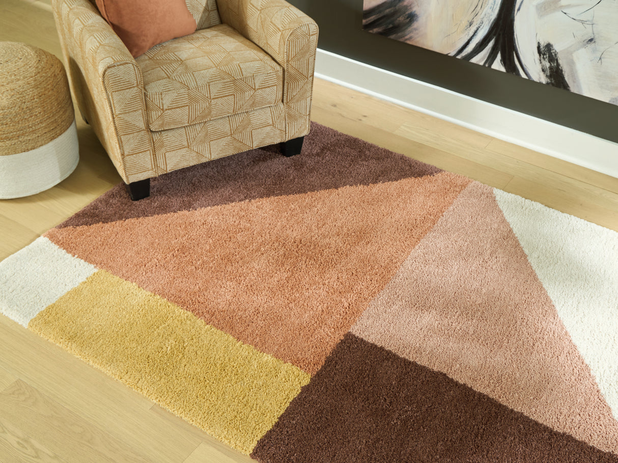 Furniture City Slidell - Ashley Furniture - Gailmore Rug - 5' x 7' Rug / Cream/Pink/Ocher - R407172