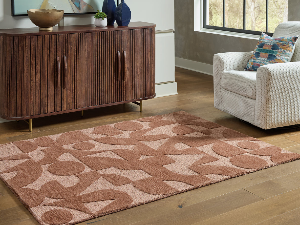 Furniture City Slidell - Ashley Furniture - Perrenton Rug - 5' x 7' Rug / Clay - R407202