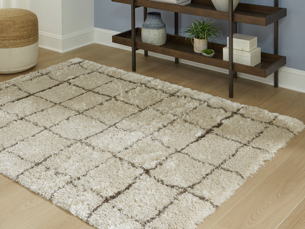 Furniture City Slidell - Ashley Furniture - Wrenlow Rug - 5' x 7' Rug / Cream/Brown - R407212