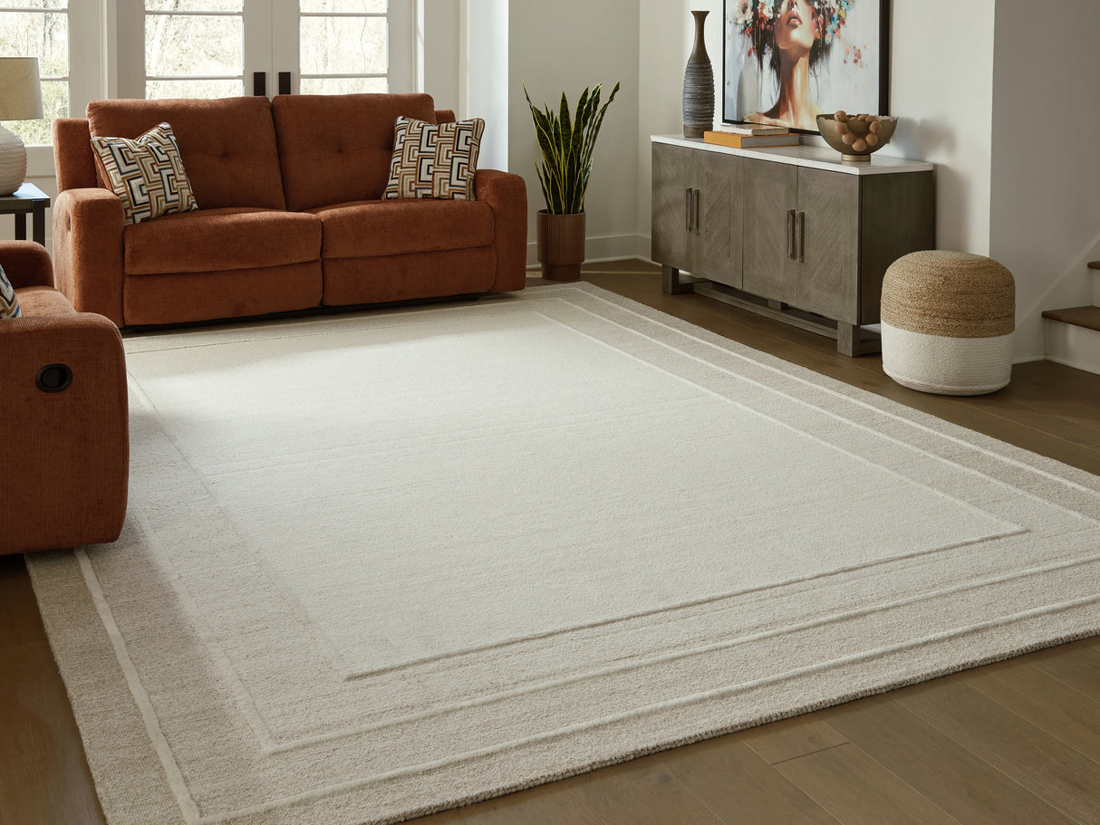 Furniture City Slidell - Ashley Furniture - Teelgan Rug - Medium Rug / Ivory/Tan - R407312