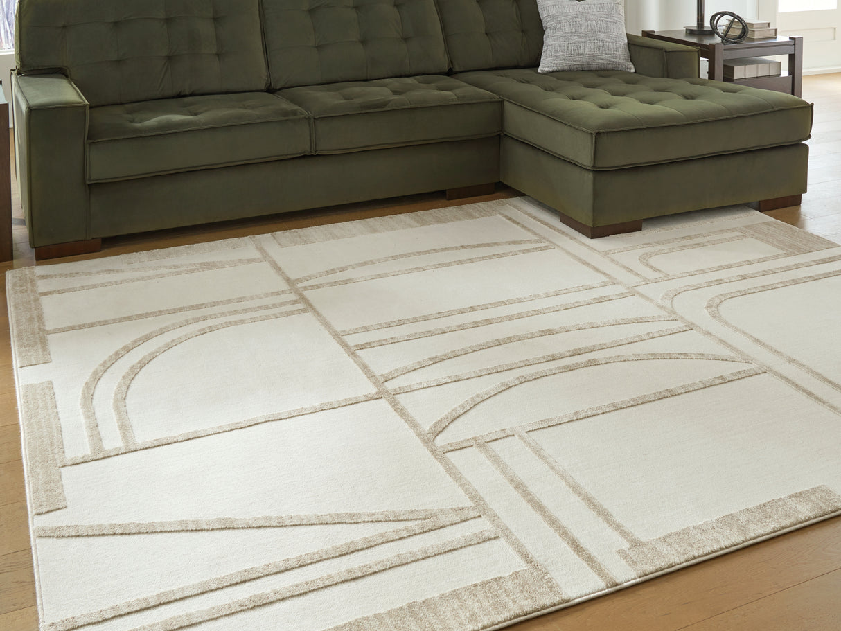 Furniture City Slidell - Ashley Furniture - Farongrove Rug - 7'10" x 10' Area Rug / Ivory/Beige - R407671