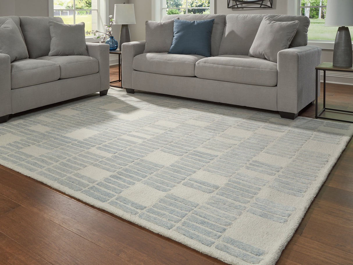 Furniture City Slidell - Ashley Furniture - Dylanton Rug - 7'8" x 10' Area Rug / Ivory/Blue - R407811