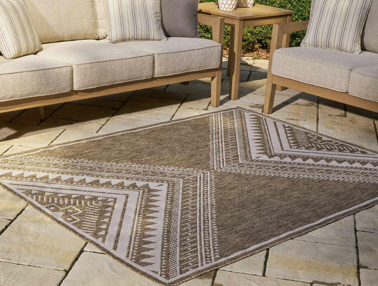 Furniture City Slidell - Ashley Furniture - Dunsler Rug - 5' x 7' Rug / Brown/Cream - R900012