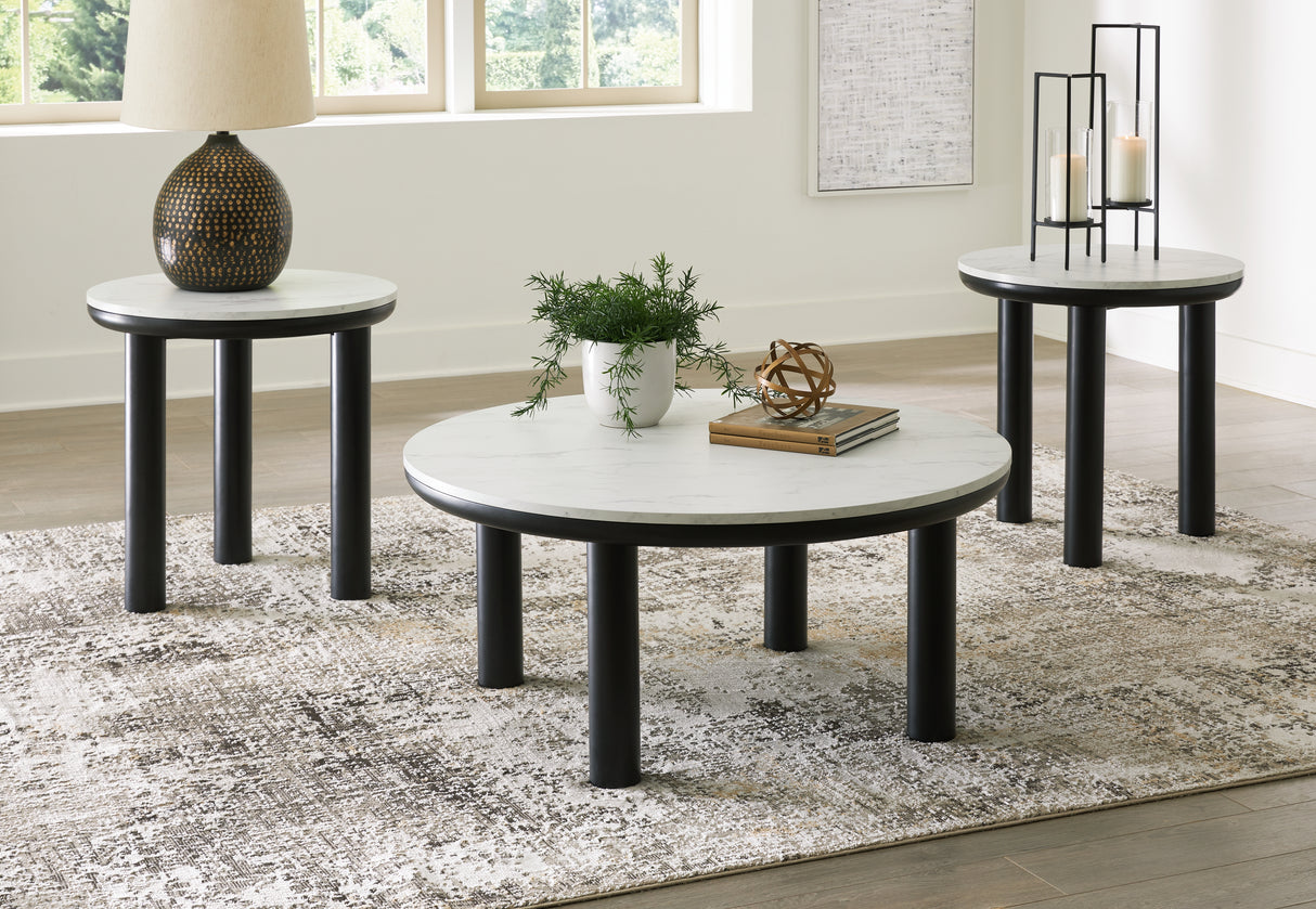 Furniture City Slidell - Ashley Furniture - Xandrum Table (Set of 3) - Occasional Table Set (3/CN) / Black/White - T159-13