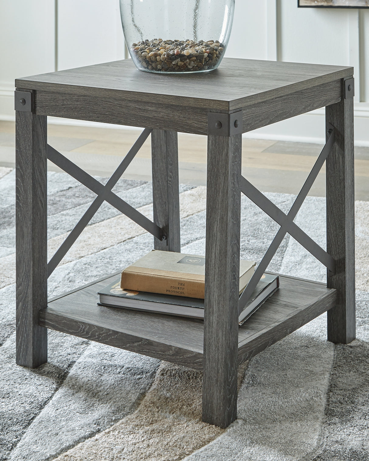Furniture City Slidell - Ashley Furniture - Freedan End Table - Square End Table / Grayish Brown - T175-2