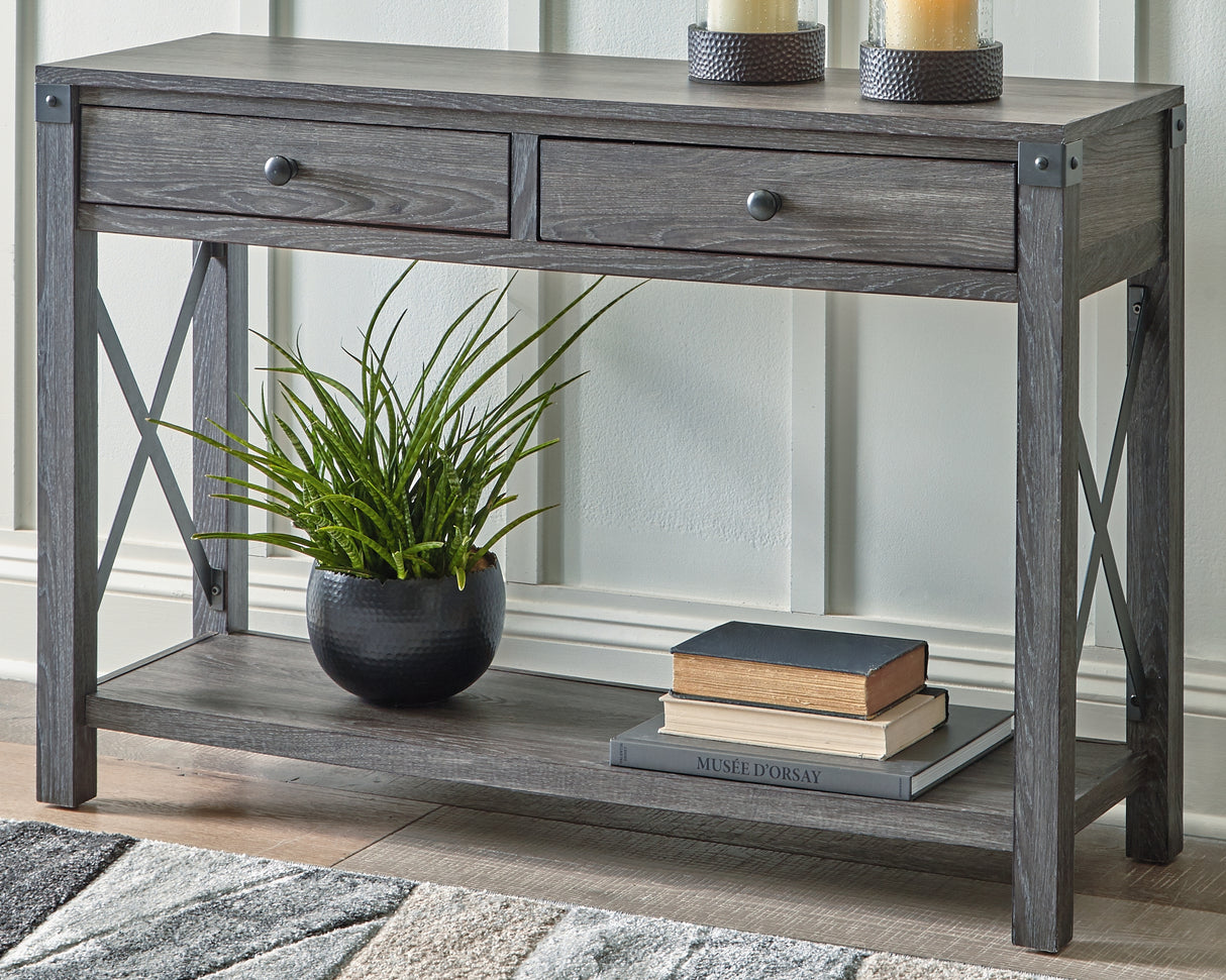 Furniture City Slidell - Ashley Furniture - Freedan Sofa/Console Table - Console Sofa Table / Grayish Brown - T175-4