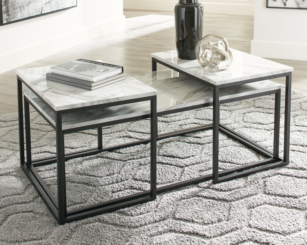 Furniture City Slidell - Ashley Furniture - Donnesta Table (Set of 3) - Occasional Table Set (3/CN) / Gray/Black - T182-13