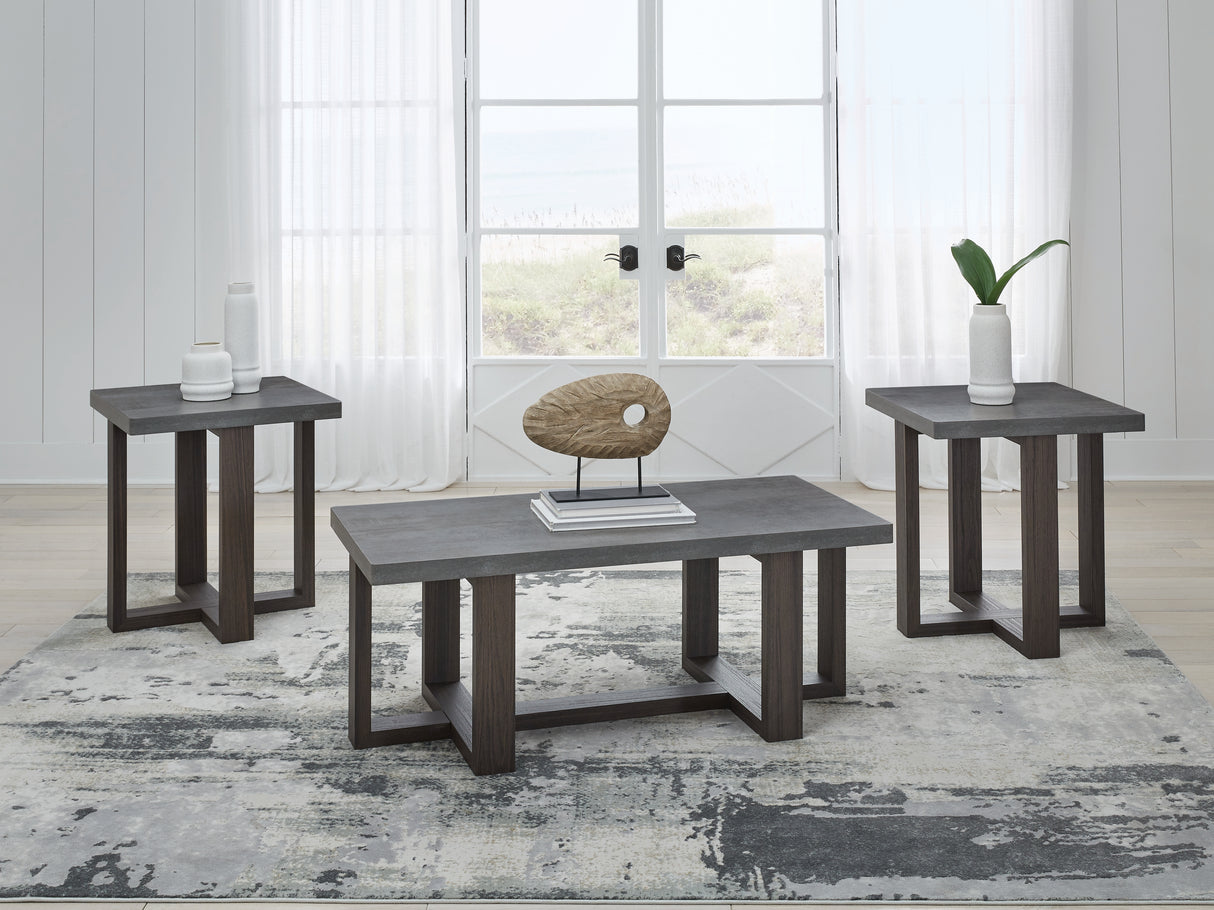Furniture City Slidell - Ashley Furniture - Dynnford Table (Set of 3) - Occasional Table Set (3/CN) / Gray/Brown - T216-13