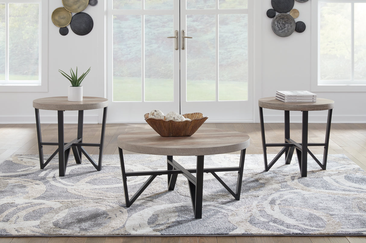 Furniture City Slidell - Ashley Furniture - Deanlee Table (Set of 3) - Occasional Table Set (3/CN) / Grayish Brown/Black - T235-13