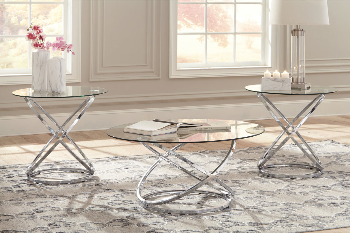Furniture City Slidell - Ashley Furniture - Hollynyx Table (Set of 3) - Occasional Table Set (3/CN) / Chrome Finish - T270-13