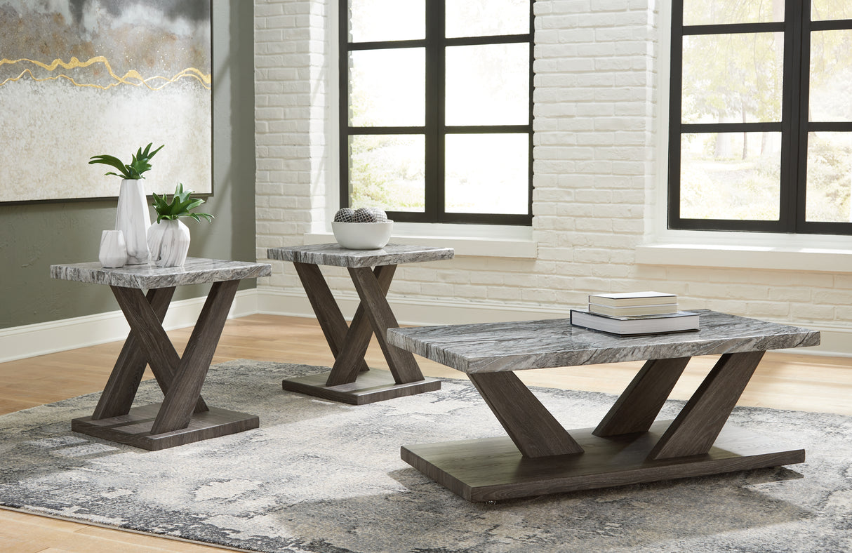 Furniture City Slidell - Ashley Furniture - Bensonale Table (Set of 3) - Occasional Table Set (3/CN) / Brown/Gray - T400-13