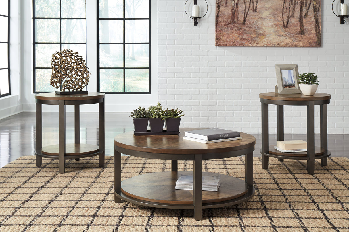 Furniture City Slidell - Ashley Furniture - Roybeck Table (Set of 3) - Occasional Table Set (3/CN) / Light Brown/Bronze - T411-13