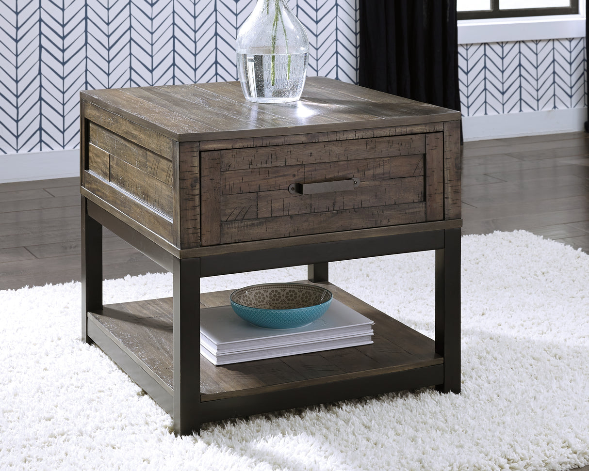 Furniture City Slidell - Ashley Furniture - Johurst End Table - Rectangular End Table / Grayish Brown - T444-3