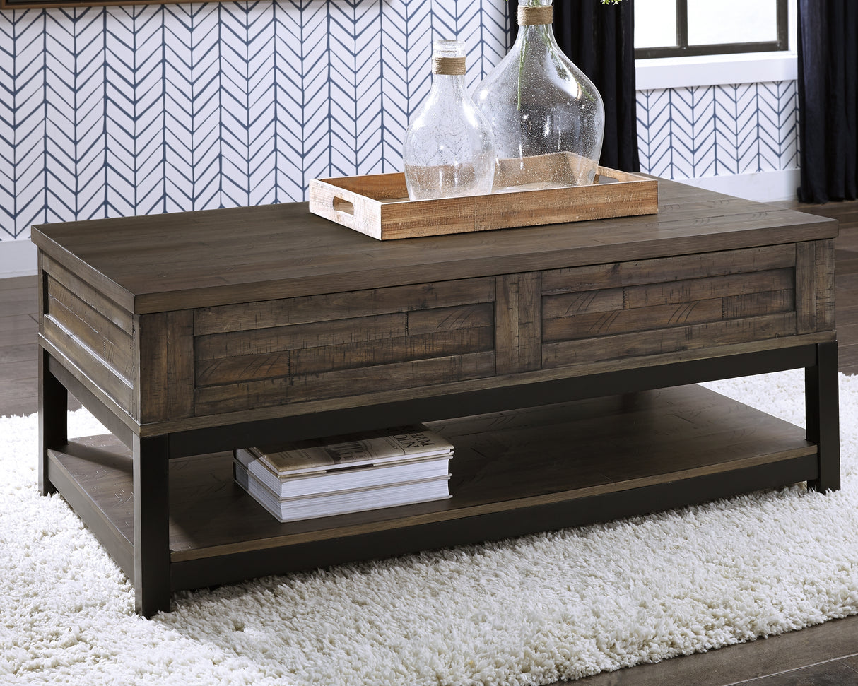 Furniture City Slidell - Ashley Furniture - Johurst Coffee Table with Lift Top - LIFT TOP COCKTAIL TABLE / Grayish Brown - T444-9