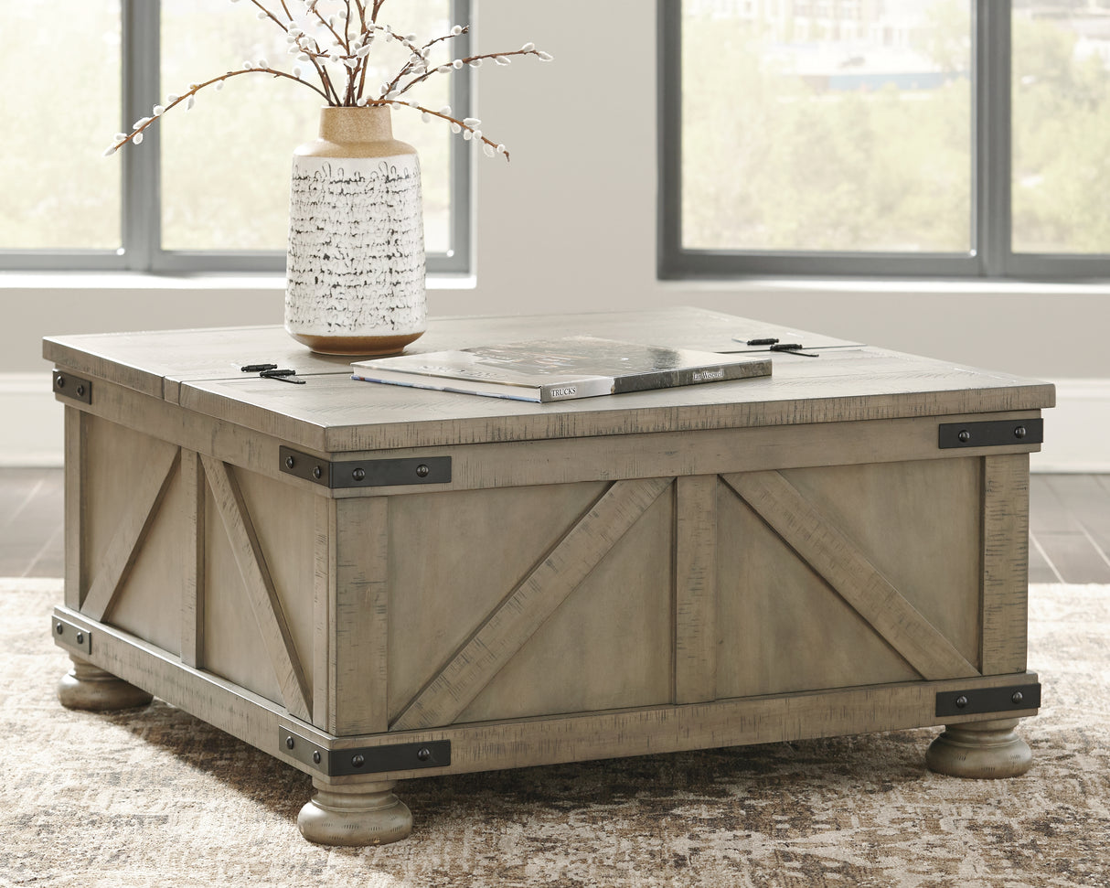 Furniture City Slidell - Ashley Furniture - Aldwin Coffee Table With Storage - Cocktail Table with Storage / Gray - T457-20