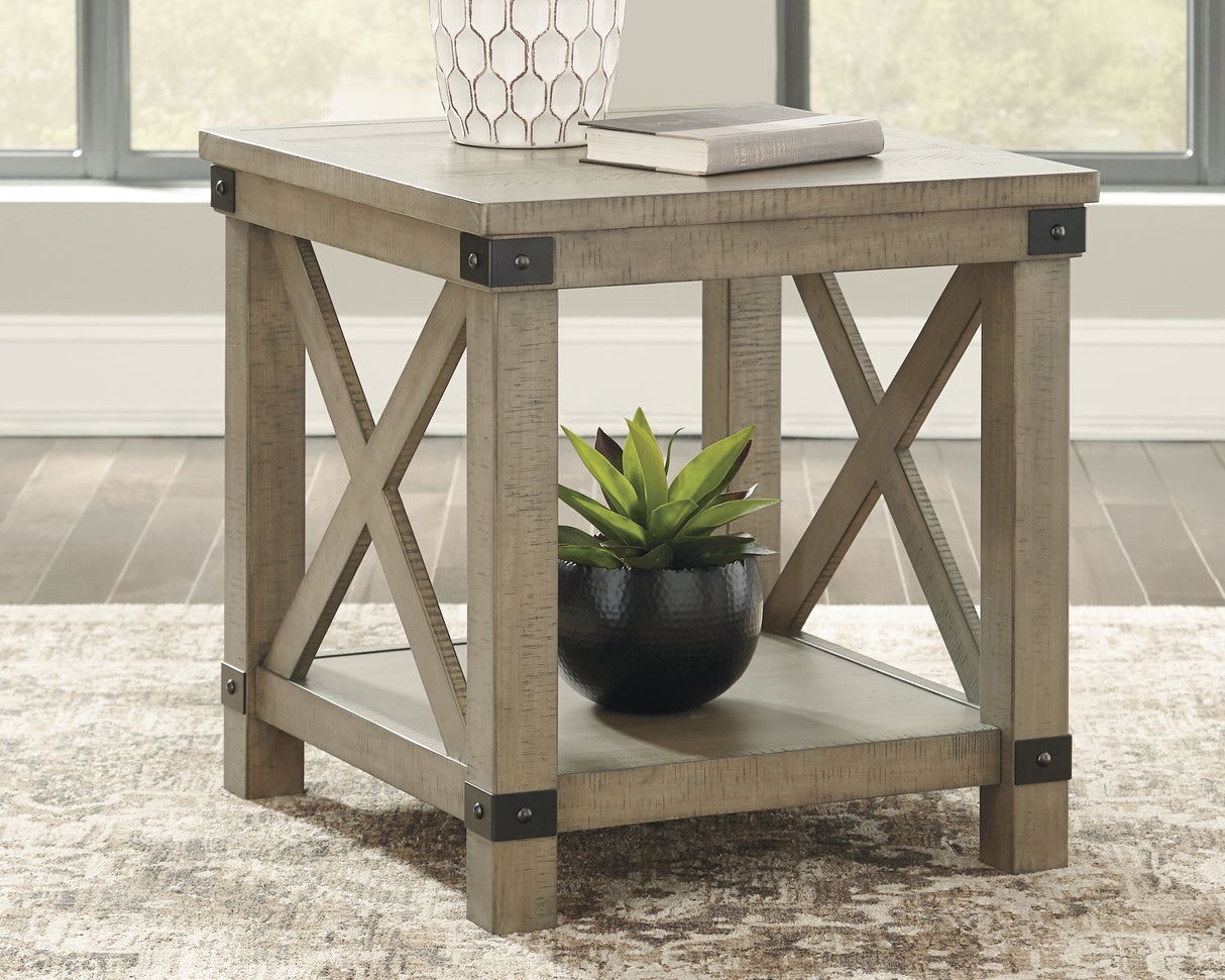 Furniture City Slidell - Ashley Furniture - Aldwin End Table - Rectangular End Table / Gray - T457-3