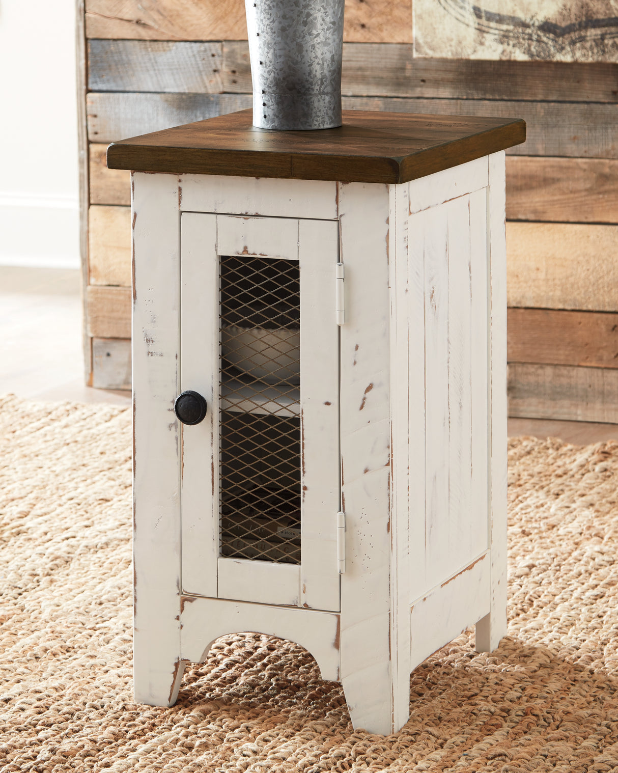 Furniture City Slidell - Ashley Furniture - Wystfield Chairside End Table - Chair Side End Table / White/Brown - T459-7