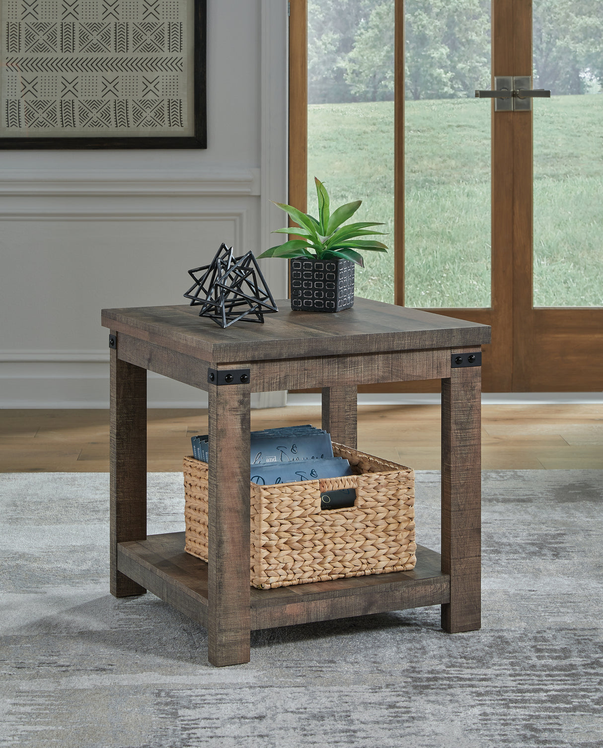 Furniture City Slidell - Ashley Furniture - Hollum End Table - Square End Table / Rustic Brown - T466-2